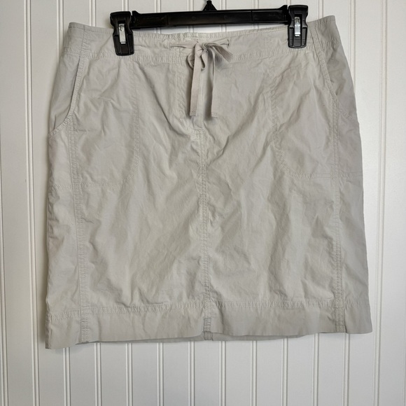 J Jill khaki tie waist skirt size 10 stretch N43 - Picture 1 of 5